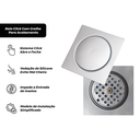 Ver imagem 6 de Ralo Quadrado Embutido Click Inteligente em Aço Inox Polido 15x15cm