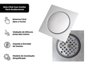 Ver imagem 6 de Ralo Quadrado Embutido Click Inteligente em Aço Inox Polido 15x15cm
