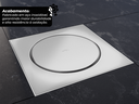 Ver imagem 2 de Ralo Quadrado Embutido Click Inteligente em Aço Inox Polido 15x15cm
