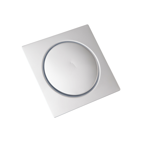 Ralo Quadrado Embutido Click Inteligente em Aço Inox Polido 15x15cm