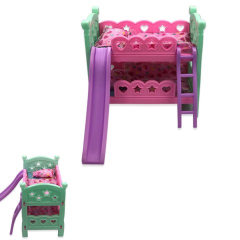 Brinquedo Berço com Escorregador - Modelo Beliche Cor:rosa