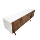 Ver imagem 2 de Balcão Buffet Aparador Lenny 184 Cm 4 Portas Laca com Pés em Madeira
