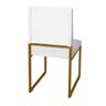 Cadeira de Jantar Escritorio Industrial Garden Ferro Dourado Corino Branco - Móveis Mafer - 3