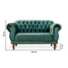 Sofá 2 Lugares Chesterfield Fixo em Veludo Verde Elizabeth Yescasa - 4
