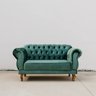 Sofá 2 Lugares Chesterfield Fixo em Veludo Verde Elizabeth Yescasa - 2