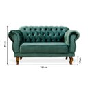 Ver imagem 4 de Sofá 2 Lugares Chesterfield Fixo em Veludo Elizabeth Yescasa Verde