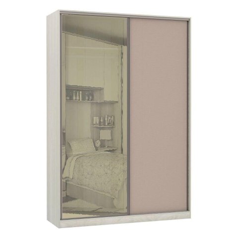 Guarda-roupa Solteiro Luciane 2 Portas 3 Gavetas Prime Plus 159 Cm com Espelho Reflecta