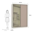 Ver imagem 2 de Guarda-roupa Solteiro Luciane 2 Portas 3 Gavetas Prime Plus 159 Cm com Espelho Reflecta