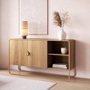 Ver imagem 5 de Kit Aparador e Buffet Orgânico Pé Metal Luna Bege/Hanover/Dourado