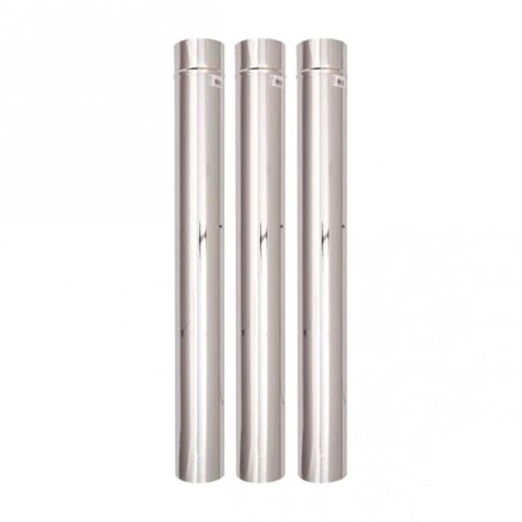 Cano Chaminé Inox 150mm x 1m Kit com 3 unidades - Volpato, Tamanho: 150mm