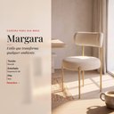 Ver imagem 2 de Cadeira Sala de Jantar Margara Kit 8 Base Aço Dourado Bouclê D03 - D'Rossi