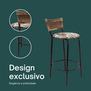 Ver imagem 4 de Kit 6 Bancos para Bancada Cozinha Gourmet Junco Cappuccino Balcão Ilha Banqueta 60cm Itagold