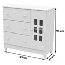 Ver imagem 3 de Quarto de Bebê Mariah 3 Portas com Berço Americano Multifuncional Cleo Branco com Colchão Gazin - Ca