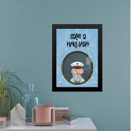 Quadro Umbanda Salve a Marujada 45x34cm - com Vidro:madeira Preta - 1