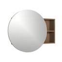 Ver imagem 1 de Armário Espelheira Luna sem Porta 1 Prateleira MDF com Espelho 80cm Amadeirado Venturi