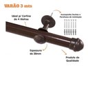 Ver imagem 2 de Kit Varão 28 mm 3.00 Mts Imbuia Moreti