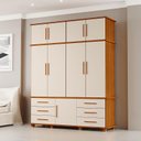 Ver imagem 3 de Guarda Roupa Casal Londres 4 Portas Freijó Off White – Luapa Móveis