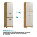 Ver imagem 4 de Armário Multiuso 4 Portas 61,7cm 100% MDF Pupilo Espresso Móveis Bege/Off White/Amêndoa