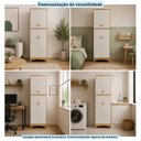 Ver imagem 5 de Armário Multiuso 4 Portas 61,7cm 100% MDF Pupilo Espresso Móveis Bege/Off White/Amêndoa