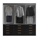 Ver imagem 3 de Guarda-roupa Casal Arkansas 6 Portas 12 Gavetas Preto - Pnr Móveis