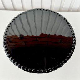 Decoração boleira cake redonda preta c/ pé em cerâmica - 4