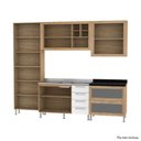 Ver mais imagens de Armário de Cozinha Aspen 12 Portas 6 Gavetas MDF-MDP 270cm Café e Branco Ditália Móveis