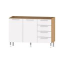 Ver imagem 2 de Armário de Cozinha Aspen 12 Portas 6 Gavetas MDF-MDP 270cm Café e Branco Ditália Móveis