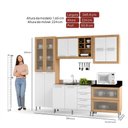Ver imagem 5 de Armário de Cozinha Aspen 12 Portas 6 Gavetas MDF-MDP 270cm Café e Branco Ditália Móveis