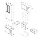 Ver imagem 7 de Armário de Cozinha Aspen 12 Portas 6 Gavetas MDF-MDP 270cm Café e Branco Ditália Móveis