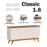 Aparador para Sala Buffet Ambiente Classic 1.6 com Gaveta Off White Freijó - Imcal - 5