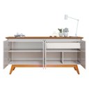 Ver imagem 4 de Aparador para Sala Buffet Ambiente Classic 1.6 com Gaveta Off White Freijó - Imcal