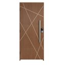 Ver imagem 2 de Kit Porta de Madeira Frisada 215,5x96,5cm Batente 14cm Fechadura Digital e Puxador Rodam Marrom