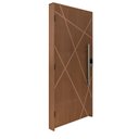 Ver imagem 5 de Kit Porta de Madeira Frisada 215,5x96,5cm Batente 14cm Fechadura Digital e Puxador Rodam Marrom