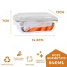 Pote Vidro Hermético Marmita Mantimentos Cinza Tampa 640ml - 5