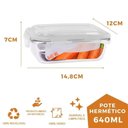 Ver imagem 5 de Pote Vidro Hermético Marmita Mantimentos Cinza Tampa 640ml