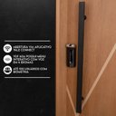 Ver imagem 7 de Kit Porta de Madeira Frisada 215x109cm Batente 14cm Fechadura Digital e Puxador Rodam Portas Marrom