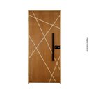 Ver imagem 5 de Kit Porta de Madeira Frisada 215x109cm Batente 14cm Fechadura Digital e Puxador Rodam Portas Marrom