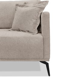 Sofa Sala de Estar Liv 2 Lugares Pes Aço Linho 231 Areia Ezz - 8