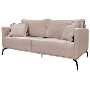 Sofa Sala de Estar Liv 2 Lugares Pes Aço Linho 231 Areia Ezz