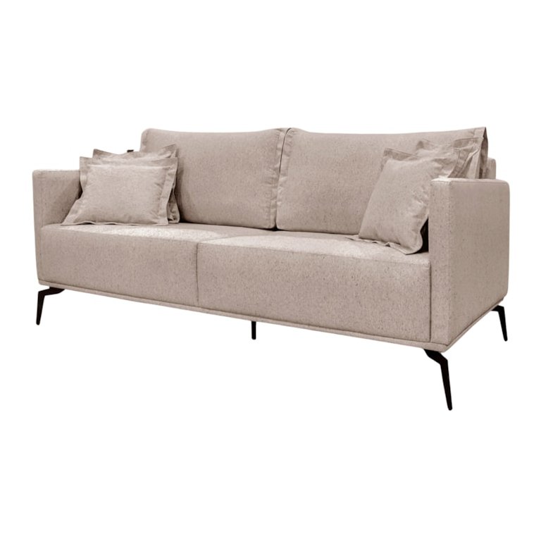 Sofa Sala de Estar Liv 2 Lugares Pes Aço Linho 231 Areia Ezz Sofa Sala de Estar Liv 2 Lugares Pes Aço Linho 231 Areia Ezz