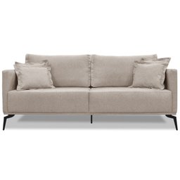 Sofa Sala de Estar Liv 2 Lugares Pes Aço Linho 231 Areia Ezz - 7