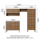 Ver imagem 4 de Armário de Cozinha Compacta 229cm Rustic Emilly Pop Madesa 02