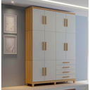 Ver imagem 2 de Guarda Roupa Solteiro Triplex 10 Portas 4 Gavetas Cinamomo Off White Formimóveis