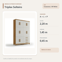 Ver imagem 3 de Guarda Roupa Solteiro Triplex 10 Portas 4 Gavetas Cinamomo Off White Formimóveis