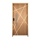 Ver imagem 2 de Kit Porta de Madeira Frisada 215,5x86,5cm Batente 14cm Fechadura Digital e Puxador Rodam Portas Marr