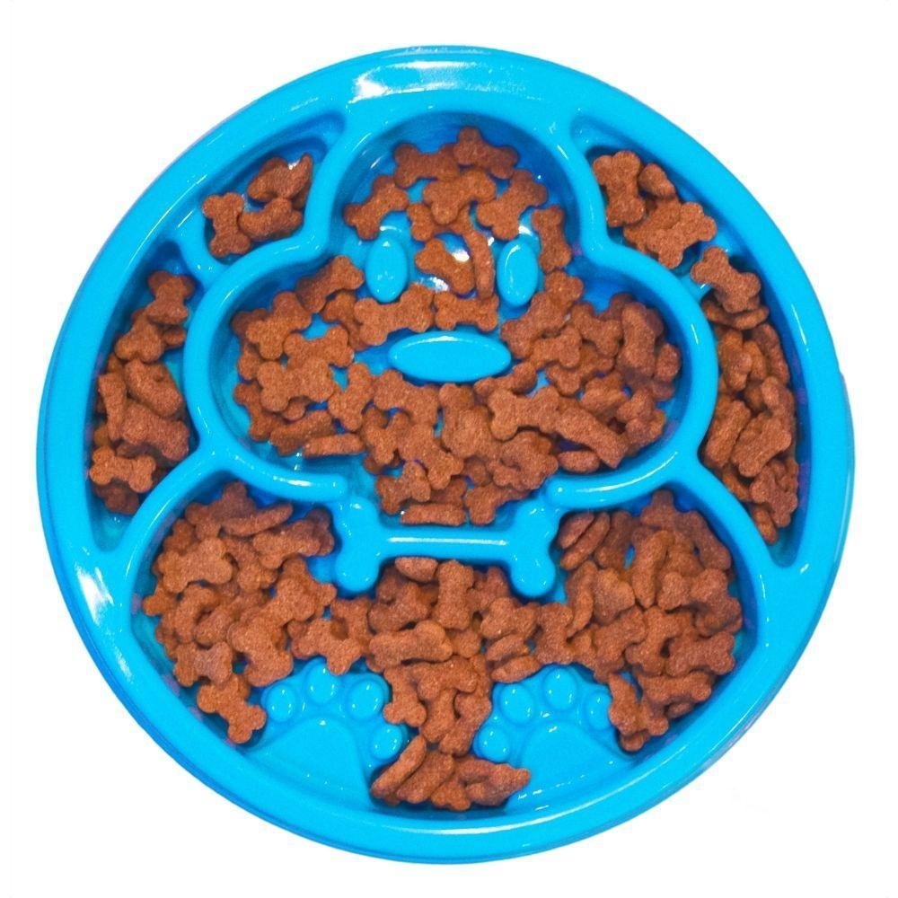 Comedouro Lento para Cachorro Design Cachorrinho Cor Azul | MadeiraMadeira