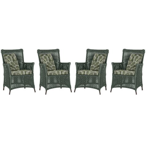 4 Poltronas Igapó Alumínio Micro Pintura Marrom Corda Náutica Estofado 5
