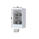 Ver imagem 2 de Módulo Cozinha Henn Americana Balcão 1 Porta S- Tampo 40cm Cinza
