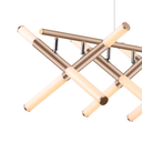 Ver imagem 3 de Pendente Palito Dourado (c)90cm (l)60cm (a)11cm 16x3,375w 2700k 3250lm - Cd015