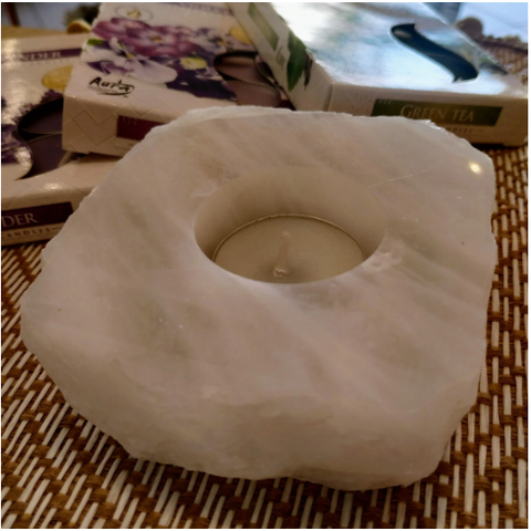 Porta Vela Quartzo Branco Bruto - Chapa